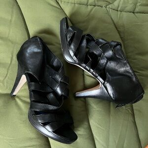 Black strappy heels